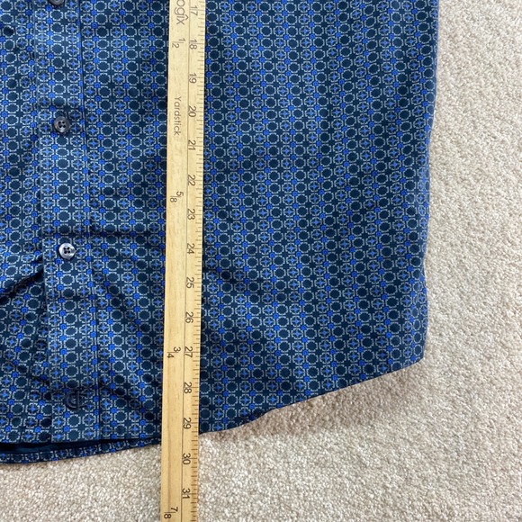 Cody James Core Shirt Mens Large Blue Geometric Print Button Down Long Sleeve - Picture 5 of 9